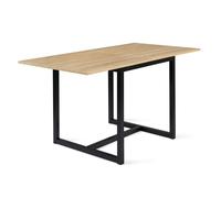 IDMarket Table à manger rectangle extensible DETROIT bois et noir 4-8 personnes 80-160 cm