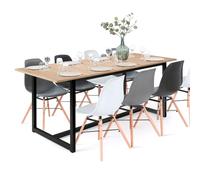 IDMarket - Table à Manger Extensible Rectangle Detroit 6-10 Personnes Design Industriel 160-200 cm