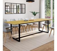 Idmarket Table À Manger Extensible Rectangle Detroit 8-12 Personnes Design Industriel 200-250 Cm