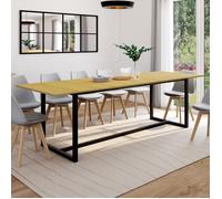 IDMARKET Table à manger extensible rectangle DETROIT 8-12 personnes design industriel 200-250 cm