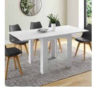 IDMARKET Table à manger extensible rectangle DONA 4-8 personnes blanche 80-160 cm