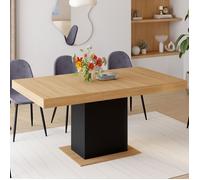 IDMARKET Table à manger extensible rectangle EDEN 4-6 personnes bois et noir 120-160 cm
