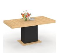 IDMarket - Table à Manger Extensible Rectangle Eden 4-6 Personnes Bois et Noir 120-160 cm