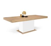 IDMarket - Table à Manger Extensible Rectangle Eden 6-10 Personnes Bois et Blanc 160-200 cm
