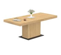 IDMARKET Table à manger extensible rectangle EDEN 6-10 personnes bois et socle noir 160-200 cm