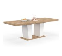 IDMarket - Table à Manger Extensible Rectangle ELIAD 8-12 Personnes Bois et Blanc 200-250 cm