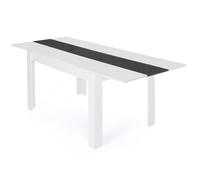IDMarket - Table à Manger Extensible Rectangle Georgia 6-10 Personnes Blanche et Grise 140-220 x 90 cm