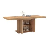 IDMarket - Table à Manger Extensible Rectangle Juliette 6-10 Personnes Pied Central Effet Lattes avec Rangement 160-200 cm