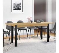 IDMarket Table à manger extensible rectangulaire JUNE 6-10 personnes Bois et Noir 160-200 cm