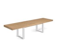 IDMarket - Table à manger extensible rectangle PHOENIX 6-12 personnes bois et blanc 200-300 cm