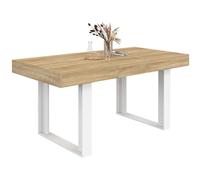 IDMarket - Table à Manger Extensible Rectangle Phoenix 4-6 Personnes Bois et Blanc 120-160 cm