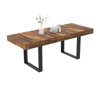 IDMarket - Table à Manger Extensible Rectangle Phoenix 4-8 Personnes Bois Plateau Hawkins 160-200 cm