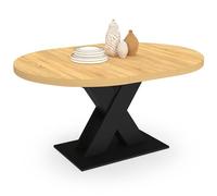 IDMarket - Table à Manger Extensible Ronde Alicia 110-150 cm Bois et Noir