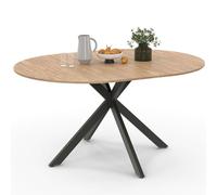 IDMARKET Table à manger extensible ronde ALIX 4-8 personnes pied araignée bois et noir 110-150 cm