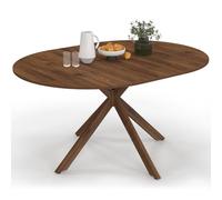 IDMARKET Table à manger extensible ronde ALIX 4-8 personnes pied araignée noyer 110-150 cm
