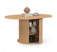 IDMarket - Table à Manger Extensible Ronde Juliette 110-150 cm Effet hêtre