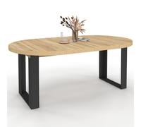 IDMARKET Table à manger extensible ronde PHOENIX 4-10 personnes bois et noir 110-200 cm