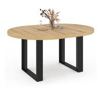 IDMarket - Table à Manger Extensible Ronde Phoenix 4-6 Personnes Bois et Noir 110-150 cm
