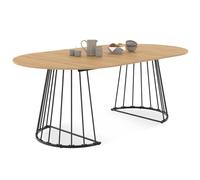 IDMarket - Table à Manger Extensible Ronde Yuna 110-200 cm Pied Filaire