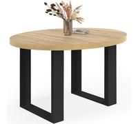 IDMarket - Table à Manger Fixe Ronde Phoenix 110cm Bois et Noir 4 Personnes