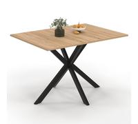 IDMarket - Table à Manger Rectangle Alix 6 Personnes Pied araignée Bois et Noir 110 cm