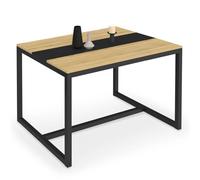 IDMarket – Table à manger Dover rectangulaire 6 personnes bande centrale noire 120 cm