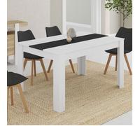 IDMARKET Table à manger rectangle GEORGIA 6 personnes blanche et noire 140 x 80 cm