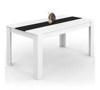 IDMarket – Table à manger Georgia rectangulaire 8 personnes 160 x 80 cm blanche et noire