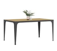 IDMARKET Table à manger rectangulaire NELLY 6 personnes bois et noir design industriel 150 cm