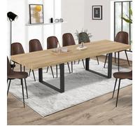 IDMarket - Table à Manger Rectangle Phoenix 12 Personnes Bois et Noir 300 cm