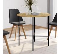 IDMarket Table à manger ronde Detroit – 4 personnes, design industriel, 80 cm