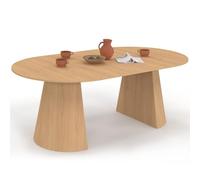 IDMarket - Table à Manger Ronde Extensible Angele 4-10 Personnes 110-200 cm