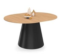 Table à manger ronde extensible - IDMARKET - ANGELE - Bois et noir - 6 personnes - 110-150 cm
