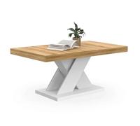 IDMarket - Table Basse Alicia Plateau Bois et Pied X Blanc