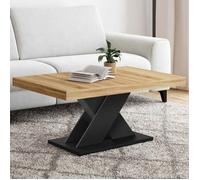 IDMarket - Table Basse Alicia Plateau Bois et Pied X Noir