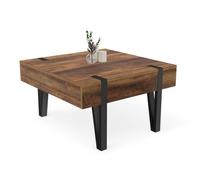 IDMarket - Table Basse carrée 1 tiroir Austria 70 cm Bois Pied épingle Noir