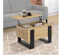 IDMarket - Table Basse carrée Plateau relevable 60 cm Phoenix Bois et Noir