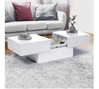 IDMarket Table basse coulissante MARTA bois blanc