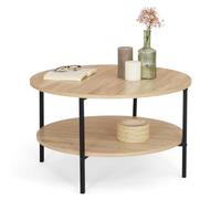 Table Basse Double Plateau Detroit Ronde 70 Cm Design Industriel