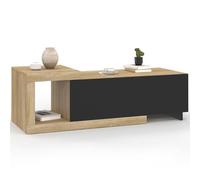 IDMarket - Table basse extensible Raphael rectangulaire 100-130 cm 1 porte Bois et Noir