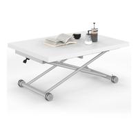 IDMarket - Table Basse Extensible relevable ALTURA Blanc et chromé