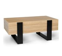 IDMarket - Table Basse Fixe Phoenix avec tiroirs Bois et Noir