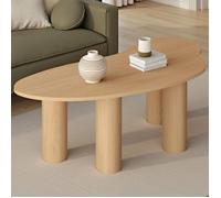 IDMARKET Table basse ORGANIQUE 100 cm bois effet hêtre