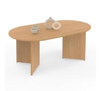 IDMarket - Table Basse Ovale Marthe 110 cm Bois façon hêtre