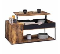 IDMarket - Table basse Chicago - Plateau relevable rectangulaire avec coffre, design industriel