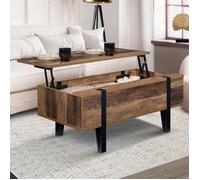 IDMARKET Table basse plateau relevable rectangulaire AUSTRIA bois pied épingle