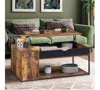 IDMarket - Table basse Chicago - Plateau relevable rectangulaire avec coffre, design industriel