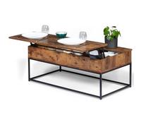 IDMarket - Table Basse Plateau relevable rectangulaire Dayton Effet Vieilli Design Industriel