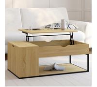 IDMarket - Table Basse Plateau relevable rectangulaire Detroit avec Coffre Design Industriel