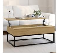 IDMARKET Table basse plateau relevable rectangulaire DETROIT design industriel